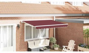 vidaXL Toldo Retrátil Manual Borgonha 300x200 cm Alumínio e Poliéster