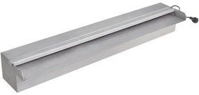 Fonte para piscina retangular com LEDs 60 cm aço inoxidável