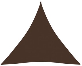 Para-sol vela tecido oxford triangular 4,5x4,5x4,5 m castanho