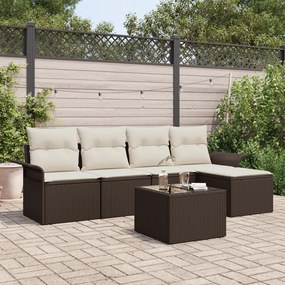 Conjunto de Sofá de Jardim vidaXL com 5 Peças e Almofadas Grey Vime Po