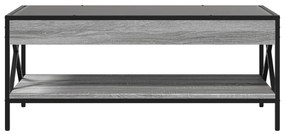 Mesa de centro luzes LED Infinity 90x50x38 cm cinzento sonoma