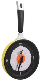 Relógio de parede com design frigideira e ovo estrelado 18,8 cm