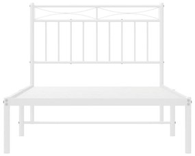 Estrutura de cama com cabeceira 100x190 cm metal branco