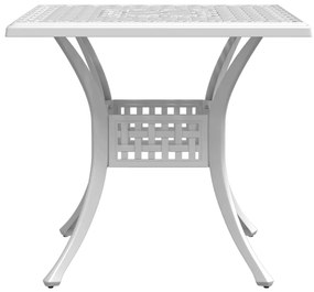 Mesa de jardim 80x80x75 cm alumínio fundido branco