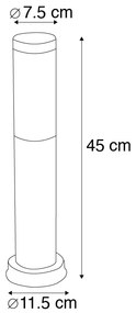 Candeeiro de poste cinzento antracite 45 cm IP44 - Rox Moderno