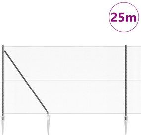Conjunto de Cercas Conjunto de 2 Cinza Metal 25 x 1,5 m Durável