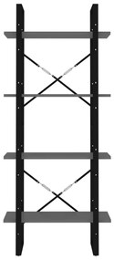 Estante com 4 prateleiras 60x30x140 cm contraplacado cinzento