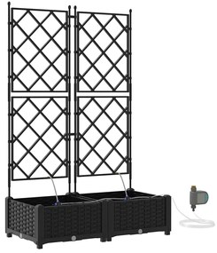 Jardineiras de Jardim 1 pc Preto 80 x 40 x 126 cm Plástico