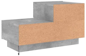 Mesa de cabeceira com luzes LED 70x36x40,5 cm cinzento-cimento