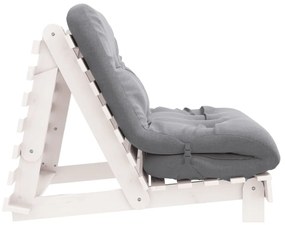 Sofá-cama futon com colchão 100x206x11 cm pinho maciço branco