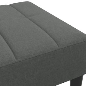Apoio de pés 77x55x31 cm tecido cinzento-escuro