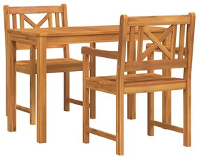 Conjunto de Jantar de Jardim 3 pcs Madeira clara Padrão