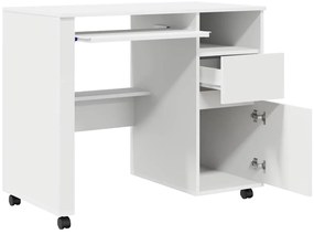 Mesa de Computador Branca com Gavetas Branca