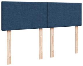 Cama com molas/colchão 160x200 cm tecido azul