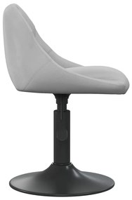 Cadeiras de jantar giratórias 2 pcs veludo cinzento-claro