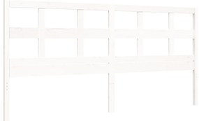 Cama sem colchão 200x200 cm madeira de pinho maciça branco