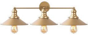 Candeeiro de Parede Conical – Dourado – 75 x 27 x 20 cm