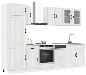 vidaXL 8 peças armário de cozinha conjunto Kalmar branco brilhante