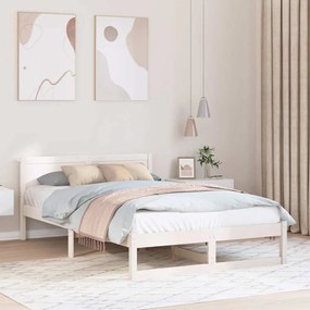 vidaXL Estrutura de Cama Branca Madeira 120 x 200 cm Durável