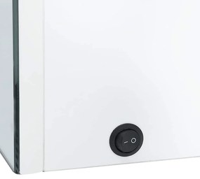 Armário espelhado casa de banho LED 89x14x62cm branco brilhante