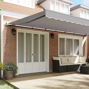 Toldo Retrátil Automático Cinza-Claro 600 x 350 cm