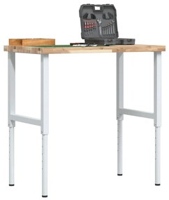vidaXL Bancada retangular 100x60x(73-99,5) cm madeira de acácia maciça