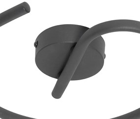 Candeeiro de teto design preto com dourado 3 luzes redondo - Noud