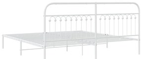 Estrutura de cama com cabeceira 193x203 cm metal branco