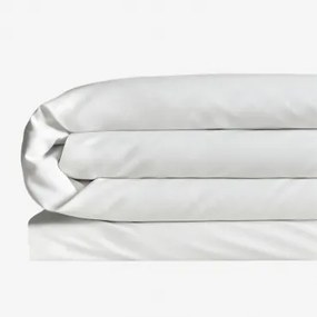 Capa De Edredom De Cetim Sampras 300 Fios Branco & Cama 150/160cm (240 X 220 Cm) - Sklum