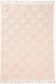 Tapete em algodão artesanal com relevo Caro