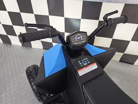 Moto 4 elétrica para crianças Future 12V Assento em pele, pneus borracha, Luzes Azul