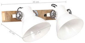 Candeeiro de parede industrial 45x25 cm E27 branco