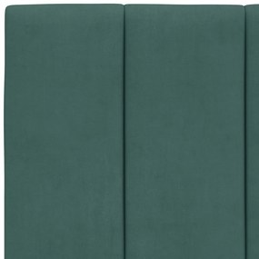 Cama com colchão 100x200 cm veludo verde-escuro