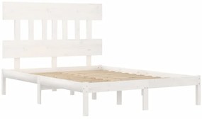 Estrutura de cama 200x200 cm madeira maciça branco