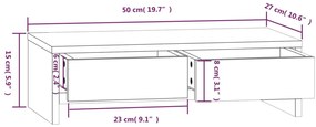 Suporte para monitor 50x27x15 cm pinho maciço branco