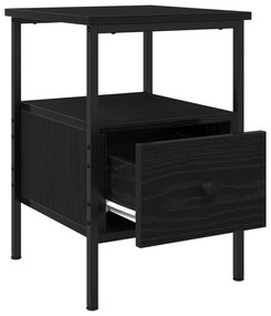Criado-mudo vidaXL Preto Carvalho 34x36x50 cm Madeira de engenharia e