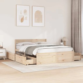 Cama sem colchão 150x200 cm madeira de pinho maciça