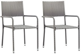 3 pcs conjunto de jantar para jardim cinzento