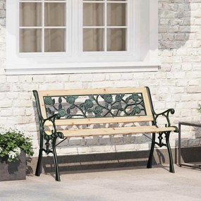Banco de Jardim vidaXL com Encosto em Padrão de Rosas 116 cm Madeira