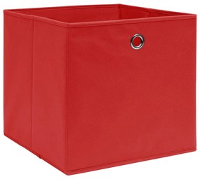 Caixas de arrumação 4 pcs 32x32x32 cm tecido vermelho
