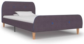 Estrutura de cama 90x200 cm tecido cinzento-acastanhado
