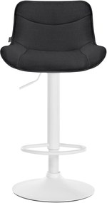 Banco alto em tecido com estrutura branca 85-106 x 49 x 51 cm preto