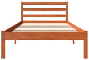 Cama sem colchão 90x200 cm pinho maciço castanho-mel