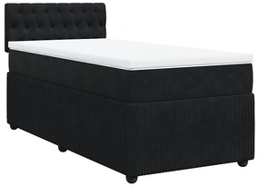 Cama com molas/colchão 90x200 cm veludo preto