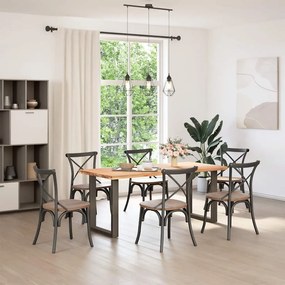 Pés para mesa de jantar em formato de U, 2 peças, aço natural, 70x(72-
