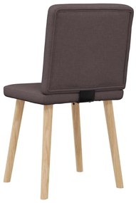 Cadeiras de jantar 2 pcs tecido castanho-escuro