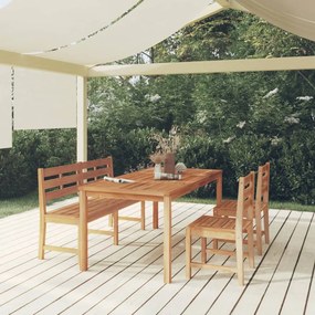 vidaXL 4 pcs conjunto de jantar p/ jardim madeira de teca maciça