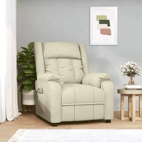 vidaXL Cadeira de massagens couro artificial cor creme