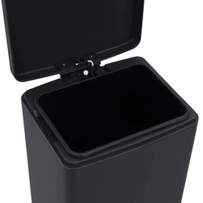 Caixote lixo pedal anti-impressão digital 30 L aço inox. preto