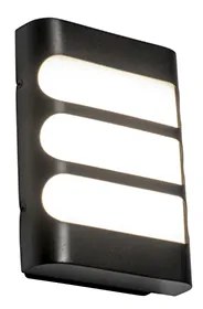 Candeeiro de parede moderno preto com LED IP44 - Gaev Moderno